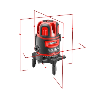 EXTOL PREMIUM 8823311 laser červený liniový, křížový samonivelační