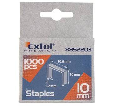 EXTOL PREMIUM 8852201 spony, balení 1000ks, 6mm, 10,6x0,52x1,2mm
