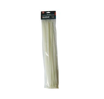 EXTOL PREMIUM 8856120 pásky stahovací na kabely bílé, 380x7,6mm, 50ks, nylon PA66