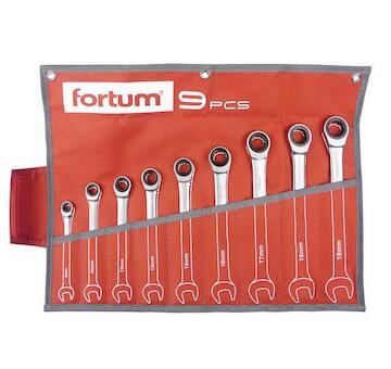 FORTUM 4720104 klíče ráčnové očkoploché, sada 9ks, 8-19mm