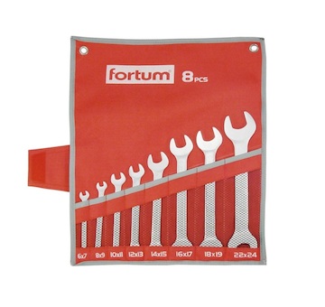FORTUM 4730104 klíče ploché, sada 8ks, 6-24mm, 61CrV5