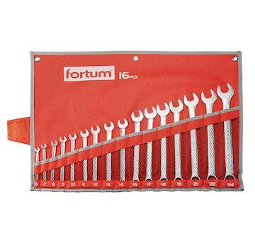FORTUM 4730201 klíče očkoploché, sada 16ks, 6-24mm