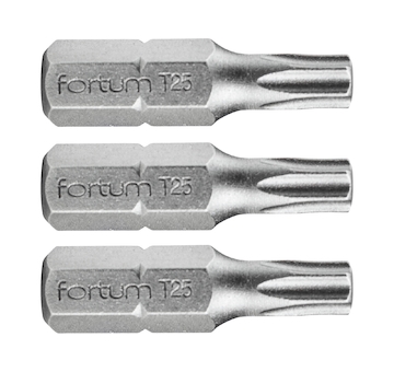 FORTUM 4741425 hrot TORX, sada 3ks, T 25x25mm, S2