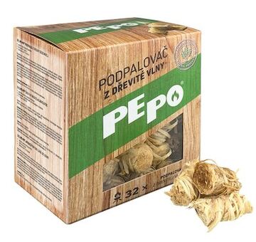 Podpalovač PE-PO dřevitá vlna, 32 ks, rozpalovač na gril, kamna, krby, kamna 2171070