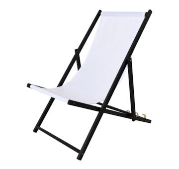 Rojaplast Bahama POLYESTER lehátko dřevěné mořené černě - BÍLÉ 23210/10