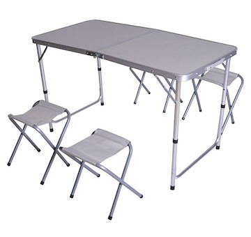 Rojaplast Campingový SET - stůl 120x60cm+4 stoličky XH120604