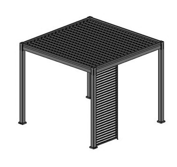 Rojaplast PANEL ZASTÍNĚNÍ, FIXNÍ LAMELY, HORIZONTÁLNÍ 1,3 m pro bioklimatickou pergolu 1335