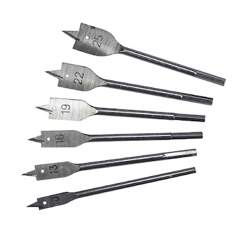 Stavtool P11170  Sada plochých vrtáků do dřeva 6 dílů | 10-25 mm, PVC obal