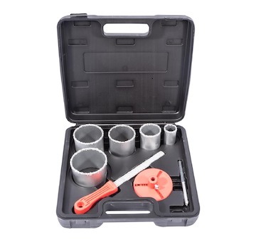 Stavtool P11838  Sada vykružovacích diamantových korunek 8 dílů | 33-83 mm, PVC obal