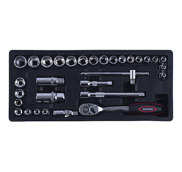 Stavtool PWT110  Sada hlavic šestihranných 3/8