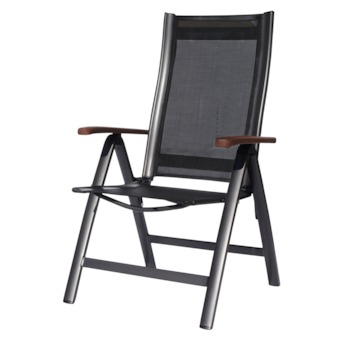 Sun garden ASS COMFORT zahradní polohovací křeslo hliníkové - antracit + černá 67/201