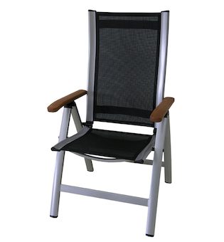 Sun garden ASS COMFORT zahradní polohovací křeslo hliníkové - černé + stříbrná 67/2