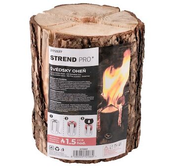 Švédský oheň Strend Pro WOODSON, přenosné ohniště, přírodní vařič, špalek na vaření, kempování, táborák, 1 hod. 2172537