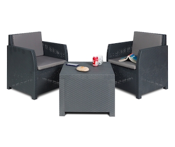 TOOMAX DIANA 2 SEATER zahradní plastový set - grafit Z0589R1--4100