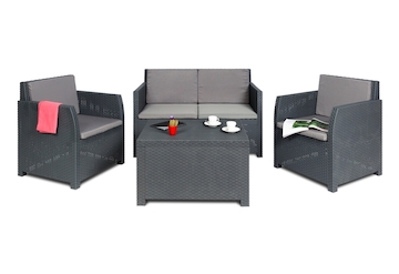 TOOMAX DIANA 4 SEATER zahradní plastový set - grafit Z0587R1--4101