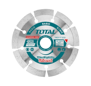 TOTAL TAC2111253 Kotouč diamantový řezný, segmenový, suché i mokré řezání