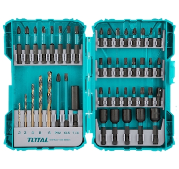 TOTAL TACSDL24502 Vrtáky a hroty, sada 45ks, industrial