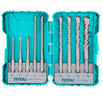 TOTAL TACSDL30901 Vrtáky, sada 9ks, SDS Plus, industrial