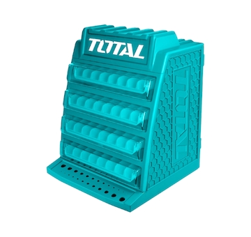 TOTAL TAKD2688 Skříňka na vrtáky, rozměry 340x320x430mm, 4 poschodí, 8 přihrádek na každém poschodí