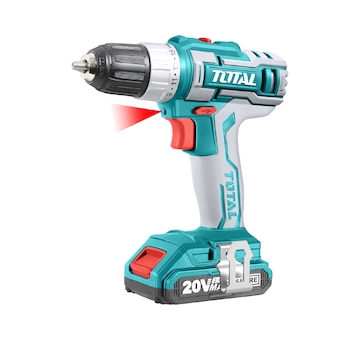 TOTAL TDLI2002E vrtací šroubovák aku, 20V Li-ion (2x), 2000mAh, v tašce, sada 47ks