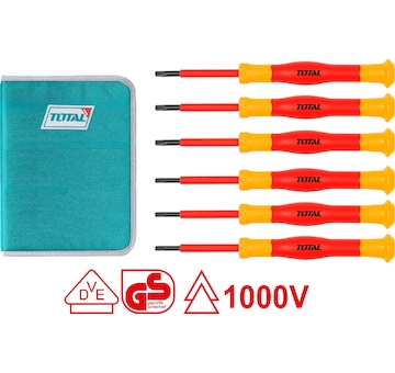 TOTAL THKIPSD0601 Elektrikářské šroubováky hodinářské, sada 6ks, industrial, S2