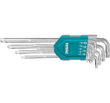 TOTAL THT106392 L-klíče TORX prodloužené, sada 9ks, CrV
