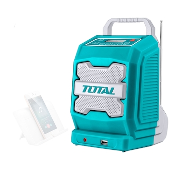 TOTAL TJRLI2001 rádio AKU, 20V Li-ion, 2000mAh, bez baterie a nabíječky, industrial