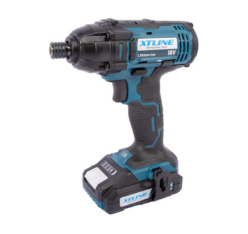 XTLINE Aku rázový utahovák na bity 18 V, 180 Nm + baterie 2.0 Ah + nabíječka 2.4 A XT102760E