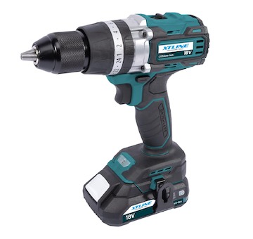 XTLINE Aku vrtačka s příklepem bezuhlíková 18 V, 70 Nm + 2 baterie 2.0 Ah + nabíječka 2.4 A XT102861
