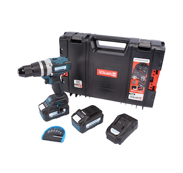 XTLINE Aku vrtačka s příklepem bezuhlíková 18 V, 70 Nm + 2 baterie 5.0 Ah + nabíječka 3.5 A + box XT102805-2B5B