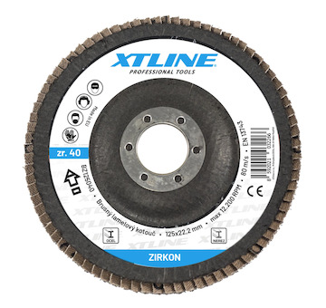 XTLINE BZ115080 Kotouč brusný lamelový zirkon, 115 mm zr. 80