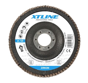 XTLINE BZ115100 Kotouč brusný lamelový zirkon, 115 mm zr. 100
