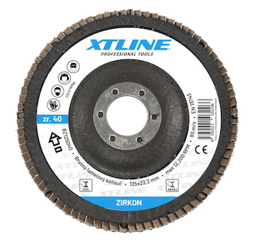XTLINE BZ125080 Kotouč brusný lamelový zirkon, 125 mm zr. 80