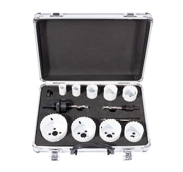 XTLINE M24751 Sada vykružovacích bimetalových korunek 13 dílů, 19-64 mm, hlinikový box