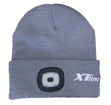 XTLINE XT60081S Čepice se svítilnou s logem XTLINE, šedá