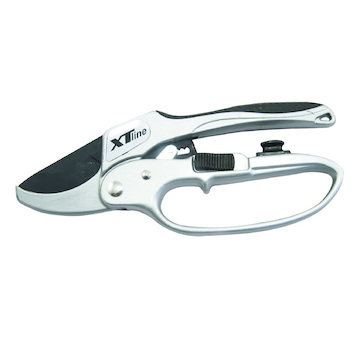 XTLINE XT93096 Nůžky zahradnické kovové s rohatkou + čistící polštářek, SK5, 205 mm