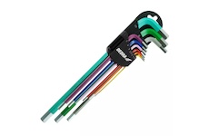 Dedra 06F205 Imbusové klíče extra dlouhé barevné, 1,5–10 mm, sada 9 ks,S2