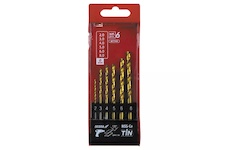 Dedra WITS06 Sada 6 vrtáků do kovu HSS+kobalt+TiN, 135°