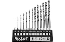 EXTOL CRAFT 11140 vrtáky do kovu se šestihrannou stopkou, sada 13ks, 1,5-6,5mm, HSS