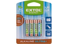 EXTOL ENERGY 42010 baterie alkalické, 4ks, 1,5V AAA (LR03)