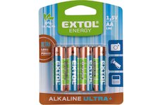 EXTOL ENERGY 42011 baterie alkalické, 4ks, 1,5V AA (LR6)