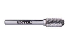 EXTOL INDUSTRIAL 8703724 fréza karbidová, válcová s kulovým čelem, pr.10x20mm/stopka 6mm,sek střední (double-cut)