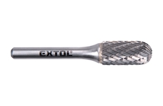 EXTOL INDUSTRIAL 8703725 fréza karbidová, válcová s kulovým čelem, pr.12x25mm/stopka 6mm,sek střední (double-cut)