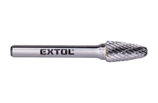 EXTOL INDUSTRIAL 8703754 fréza karbidová, kulatý oblouk, pr.10x20mm/stopka 6mm,sek střední (double-cut)