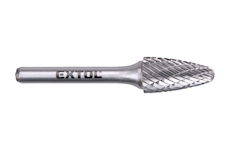 EXTOL INDUSTRIAL 8703755 fréza karbidová, kulatý oblouk, pr.12x25mm/stopka 6mm,sek střední (double-cut)