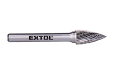 EXTOL INDUSTRIAL 8703764 fréza karbidová, ostrý oblouk, pr.10x20mm/stopka 6mm,sek střední (double-cut)