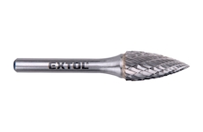 EXTOL INDUSTRIAL 8703765 fréza karbidová, ostrý oblouk, pr.12x25mm/stopka 6mm,sek střední (double-cut)