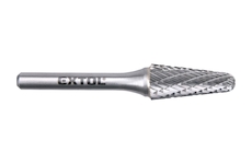 EXTOL INDUSTRIAL 8703785 fréza karbidová, konická 14° zakulacená, pr.12x28mm/stopka 6mm,sek střední (double-cut)