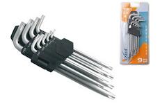 EXTOL PREMIUM 6601 L-klíče TORX, sada 9ks, 10-50