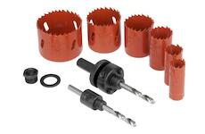 EXTOL PREMIUM 8801602 vrtáky korunkové, instalatérské, 6 průměrů O 19-57mm, HSS/Bi-metal